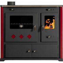 Poêle à bois Practik lux Eco, plaque supérieure en fonte conduit à gauche