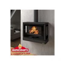 Bronpi - bricosol estufa de leña tres cristales con turbina versalles-c-v