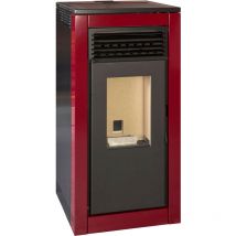 Estufa de pellet FRIDA 12kW rojo A+ Ecodesign 2022
