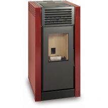 Estufa de pellet NAREL 8kW rojo A+ Ecodesign 2022