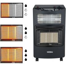 Kekai - Estufa Híbrida Luz-Gas Plegable Hybrid New Slim 42x33x73 cm Estufa Gas 4200 w Estufa Eléctrica 1260 w 3 Niveles de Calor