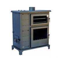 Joima - Poêle Multicombustible avec Four Modèle eco valle. Pellets, Marc d'olive, Noyaux d'olive, Coquilles de pistache, Coquilles d'amande et Bois.