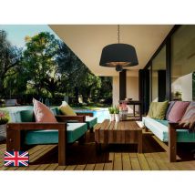 Estufa Riscaldatore elettrico da esterno a soffitto cilindrico a sospensione nero, telecomando, IP44