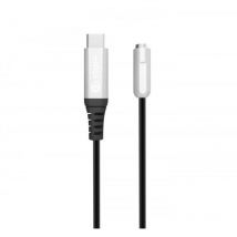 Adattatore minijack usb-c con cavo da 30 cm. Spine in metallo con, W126388411 (Cavo da 30 cm. Spine in metallo con cavo nero). - Estuff