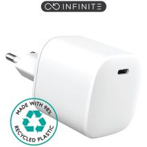 Infinite usb-c Charger eu pd 45W GaN. 1 x usb-c. White, ES635045 (45W GaN. 1 x usb-c. White. Recycled Plastic) (ES637045) - Estuff