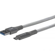 Estuff - usb-c - a Cable 1m Grey câble usb - Câbles usb (ES605151)