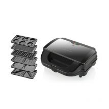 Machine à sandwich 6 en 1 i Sorento Plus i Revêtement antiadhésif pour un nettoyage facile sans brûlure i 900 w i Gaufrier, barbecue et bien plus