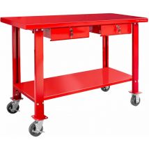 Établi 150 cm avec roues et 2 tiroirs MW Tools DER1500R