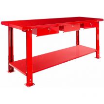 Mw Tools - tabli 200 cm avec pieds réglables et 3 tiroirs DER2000P