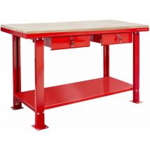 Établi 150 cm avec plateau MDF et 2 tiroirs MW Tools DER1500W