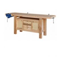 Etabli en bois massif 2,00 m a caisson