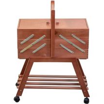 Webmarketpoint - Etabli en bois n.40 avec roues en noyer cm45x28h62