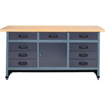 Établi B1700xP600xH840mm 9 Tiroirs