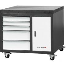 Etabli mobile avec plateau en fonte 900x600x800 mm avec 1 porte et 5 tirroirs MW-Tech SF-WBD2