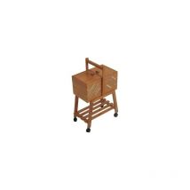 Webmarketpoint - Etabli n.20 noyer cm34xh47-57x20 avec roues en hêtre fabriqué en italie