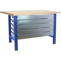 Simonrack - Simon Rack Etabli D'Atelier Avec 5 Tiroirs À Glissières Télescopiques, Capacité De Charge 600 Kg, 865x1200x750 Mm, Bois 35 Mm, Table De 