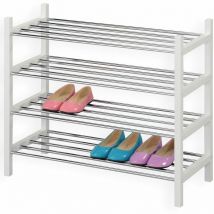 Etagère à chaussures resa, 4 tablettes, laqué blanc