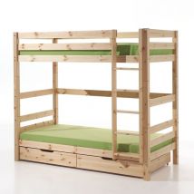 M&s - Etagenbett Kinderzimmer PINOO-12 in Kiefer massiv natur lackiert mit Leiter, b/h/t: ca. 210/182/105 cm