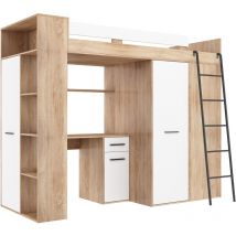 Bim Furniture - Etagenbett verana rechts sonoma eiche / weiß