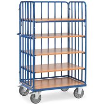 Fetra - Etagenwagen mit 5 Etagen und Rückwand - Ladefläche 1000 x 700mm - Tragkraft: 600kg