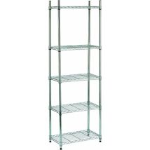 Étagère Chromée 5 Niveaux – Dimensions 60x35x180 Cm – Charge Maximale 75 Kg Par Tablette – Assemblage Facile – King Home