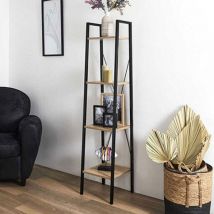 Etagère 4 tablettes en bois et métal Savannah 34 cm