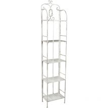 Milani Home - tagère 5 étagères en acier blanc antique Cinzia