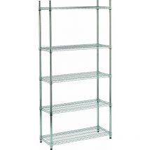 King Home - Meuble à étagères chromé 5 étagères - 90x35x180 cm