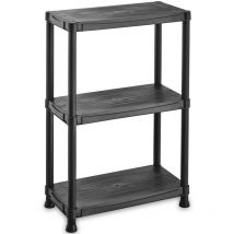 Itools - Etagère plastique 3 tablettes L61xP31xH95 cm noire Charge 90kg