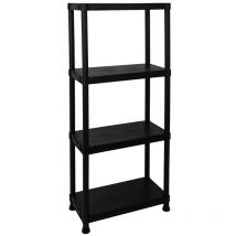 Itools - Etagère plastique 4 tablettes L61xP31xH131cm noire Charge 120kg
