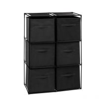 Tagère & 6 Boites de Rangement 'Module' 98cm Noir