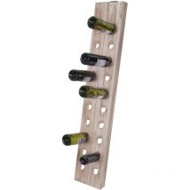 Étagère à bouteilles, pour 20 bouteilles, style shabby, brun naturel