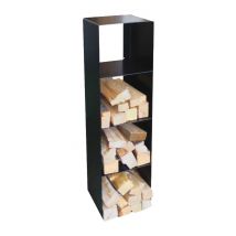 Tagère à bûches en métal noir