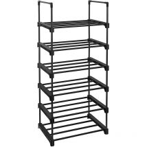 Rangement de chaussures - Rangement en métal, pour 12 à 15 paires de chaussures - Rangement de chaussures empilable - pour l'entrée, le salon, la