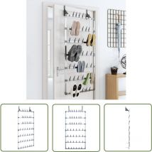 Bonnevie - The Living Store Étagère à chaussures suspendue Argenté 66x13x139 cm - Etagere Chaussure Suspendu - Rangement Chaussures - Organiseur
