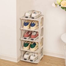 Tagère à chaussures étroite - Tour à Chaussures 4 compartiments, Rangement chaussures (Blanche)