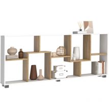 Idmarket - tagère à double position tania bois imitation blanc et hêtre l 161 cm