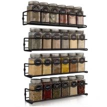 Bluedeer - tagère à épices – Lot de 4 étagères à épices murales à suspendre – Support à épices en métal sans perçage, organisateur d'épices avec