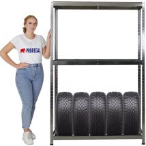 Proregal-preis-/leistungssieger - tagère à pneus ragnar HxLxP 180x120x40cm jusqu'à 8 pneus sur 2 niveaux + rangement 265kg Charge max. Galvanisé