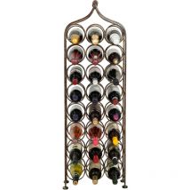 Etagère à vin Armoire à vin Cave à vin en fer Porte-bouteille de vin Porte-bouteille sur pied en fer forgé 24 bouteilles