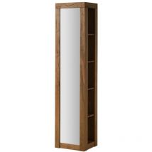 Tagère avec miroir 44x35x190 en bois de chêne lombard huilé naturel montreux 61