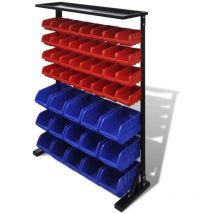 Tagère à outils de garage Meuble de rangement Bleu et rouge Vidaxl