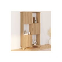 Idmarket - Etagère bibliothèque juliette 6 compartiments effet lattes