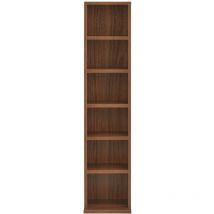 Tagère cd tour cd / dvd Rangement stockage 6 surfaces de stockage 90 x 20 x 20 cm mdf mélaminé effet noyer
