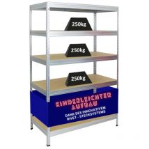 Proregal-preiswerte Qualität - tagère charge lourde rivet HxLxP 180x120x60cm 250kg par niveau Système d'emboîtement innovant Galvanisé Étagère