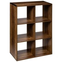 Tagère 6 cases indus mix n modul effet bois foncé - 5 Five