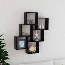 Bonnevie - tagère cube murale Étagère de Rangement - Meuble de rangement Noir 78x15x93 cm Aggloméré BV634691