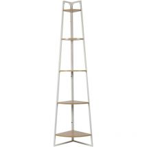 Etagère d'angle 5 niveaux en bois et métal EDISON
