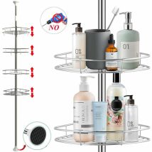 Keepbuying - Etagère d'Angle de Douche Télescopique en Acier Inoxydable,Hauteur Réglable avec 4 Panier pour Salle de Bain et Cuisine,300Hx29x21cm