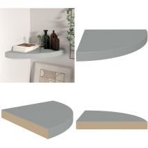 Tagère d'angle flottante gris 35x35x3,8 cm mdf - Étagère Murale - Étagère D'angle - Étagère Flottante - Rangement Mural - Décoration Murale - Home &